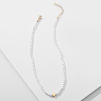 Fashion Imitation Pearl Peach Heart Necklace sku image 1