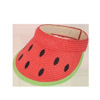 Simple Watermelon Empty Top Wide Brim Sunshade Straw Hat main image 6