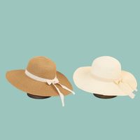 Korean Fashion Wide-brimmed Lace Bow Straw Hat main image 6