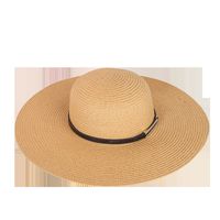 Korean Fashion Belt Buckle Wide-brimmed Straw Hat main image 3
