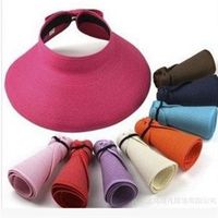 Summer Fashion Sunshade Empty Top Folding Big Brim Straw Hat main image 2