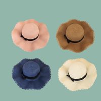 Korean Fashion Bowknot Wave Side Shade Straw Hat main image 5