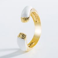 Fashion Copper Gold-plated Drip Oil Panda Combination Ring Set main image 4