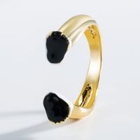 Fashion Copper Gold-plated Drip Oil Panda Combination Ring Set main image 5