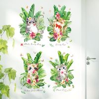 Fashion Green Plant Photo Frame Potted Kitten Wall Stickers main image 3
