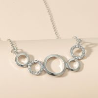 New Circle Pendant Alloy Diamond Necklace main image 4
