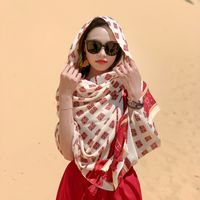 Fashion Contrast Color Printing Sunscreen Shawl main image 2