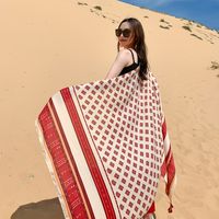 Fashion Contrast Color Printing Sunscreen Shawl main image 5