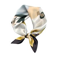 Simple Contrast Color Small Square Silk Scarf Wholesale main image 6