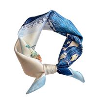 Fashion Contrast Color Printing Small Square Scarf main image 6
