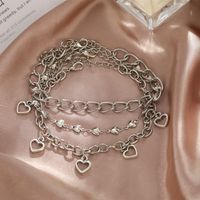 Creative Simple Fashion Heart Pendent Anklet 3-piece Set main image 4