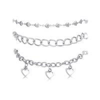 Creative Simple Fashion Heart Pendent Anklet 3-piece Set main image 6