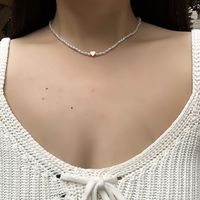 Mode Nachahmung Perlen Pfirsich Herz Halskette main image 1