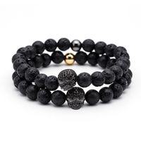 Fashion Natural Frosted Stone Micro-inlaid Zircon Skull Bracelet main image 5