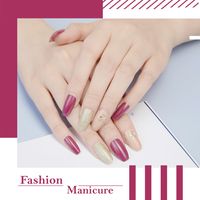 Fashion 24 Pieces Of Short Ballet Nails main image 1