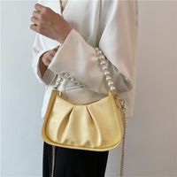Fashion Gradient Color Pearl Chain Fold Cloud Bag main image 4