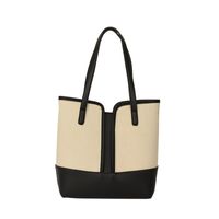 Korean Style Simple Stitching Contrast Color One-shoulder Diagonal Tote Bag main image 6