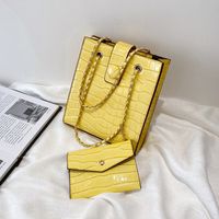 Fashion Stone Pattern Buckle One-shoulder Messenger Chain Tote Bag main image 6