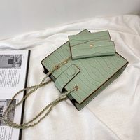 Fashion Stone Pattern Buckle One-shoulder Messenger Chain Tote Bag main image 5
