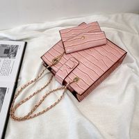 Fashion Stone Pattern Buckle One-shoulder Messenger Chain Tote Bag main image 4