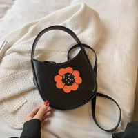 Handtasche Mit Retro-blumen-kontrastfarbdruck sku image 3