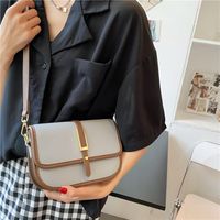 Retro Contrast Color Shoulder Messenger Handbags sku image 3