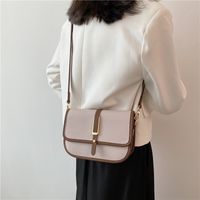 Retro Contrast Color Shoulder Messenger Handbags sku image 5