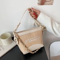 Korean Fashion Straw Woven Messenger Small Square Bag sku image 4