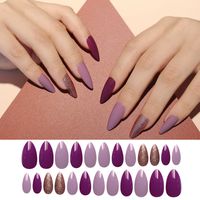 Longs Morceaux D&#39;ongles Pointus Violets De Poudre D&#39;oignon De Mode Finis main image 5