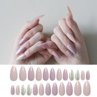 New Bean Paste Color 24 Pieces Of Finished Fake Nail Box sku image 1