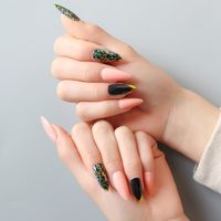 Fashion Pointed Finished Almond Nail Strips main image 1