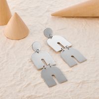 Simple Irregular Silver Alloy Earrings Wholesale main image 2