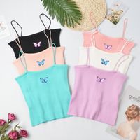 Fashion Butterfly Embroidery Knitted Camisole main image 1