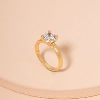 Korean Simple Fashion Plain Diamond Ring main image 2