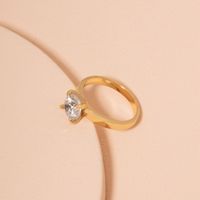 Korean Simple Fashion Plain Diamond Ring main image 3