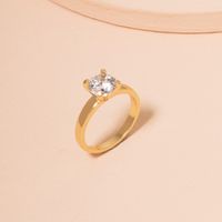 Korean Simple Fashion Plain Diamond Ring main image 4