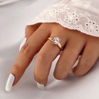 Korean Simple Fashion Plain Diamond Ring main image 5