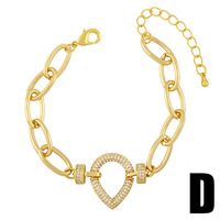 Punk Personality Exaggerated Heart Thick Chain Bracelet sku image 4
