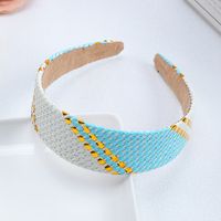 Retro Color Straw Woven Broad-brimmed Headband main image 5