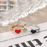 Simple Fashion Red Black Heart Alloy Ring Wholesale main image 4