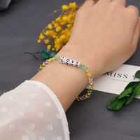 Simple Love Crystal Beads Handmade Elastic Bracelet main image 1