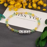 Korea Color Crystal Love Letter Handmade Beaded Bracelet main image 4