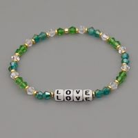 Bohemian Green Crystal Love Letter Bracelet main image 1