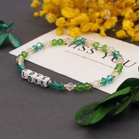 Bohemian Green Crystal Love Letter Bracelet main image 4