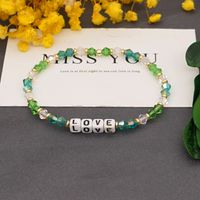 Bohemian Green Crystal Love Letter Bracelet main image 5