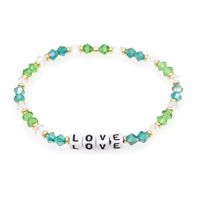 Bohemian Green Crystal Love Letter Bracelet main image 6