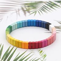 Fashion Couple Rainbow Enamel Alloy Bracelet main image 5