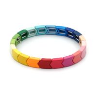 Fashion Couple Rainbow Enamel Alloy Bracelet main image 3