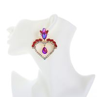 Fashion  Heart-shaped Alloy Diamond Earrings main image 6