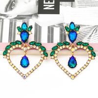 Fashion  Heart-shaped Alloy Diamond Earrings main image 3